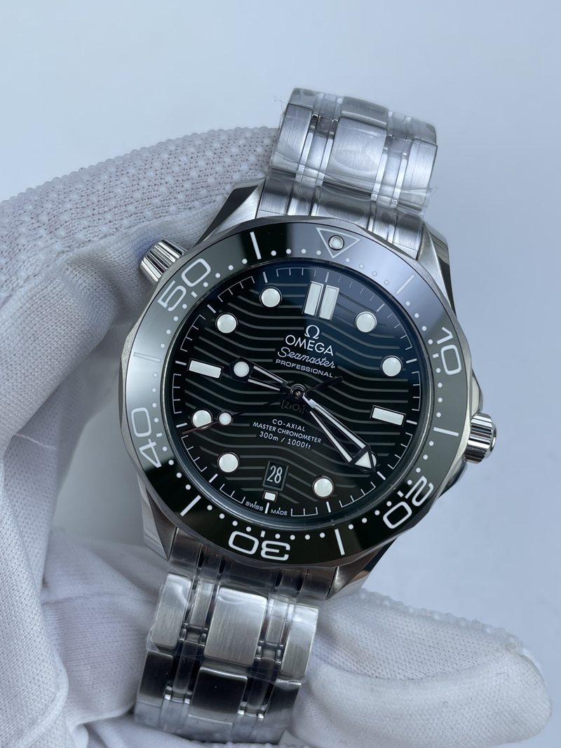 (준비완료/특급배송)NO.2931/VS공장 오메가 씨마스터 다이버 300M 스틸 그린다이얼 브레이슬릿V4 VS8800 (최신무브업버전)