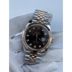 (준비완료/특급배송)NO.3208/롤렉스 데이저스트 126331 41미리 로즈골드 콤비 초코다이얼 다이아몬드 인덱스 QP공장